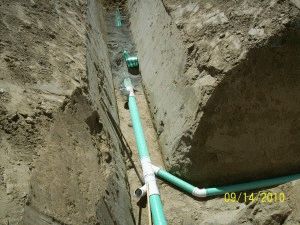 Закладка канализационных труб